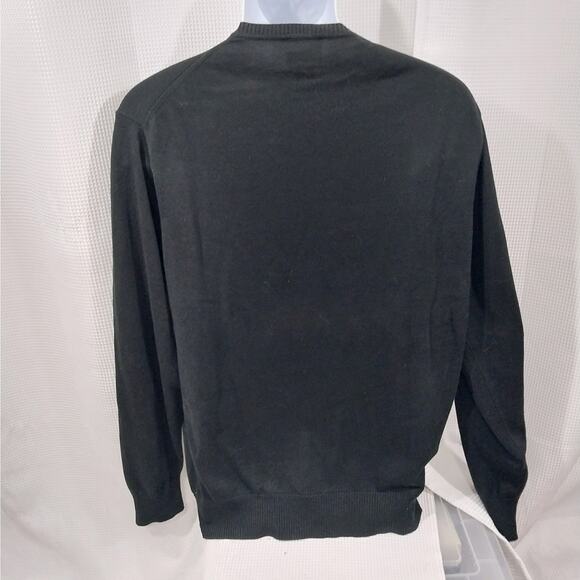JOSEPH A. BANK! RICH BLACK 100% PIMA COTTON V-NECK PULLOVER SWEATER! SZ L - Picture 5 of 8